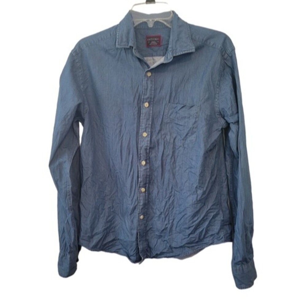 Untuckit Men's Valserrano Button Front Chambray Shirt Size Small